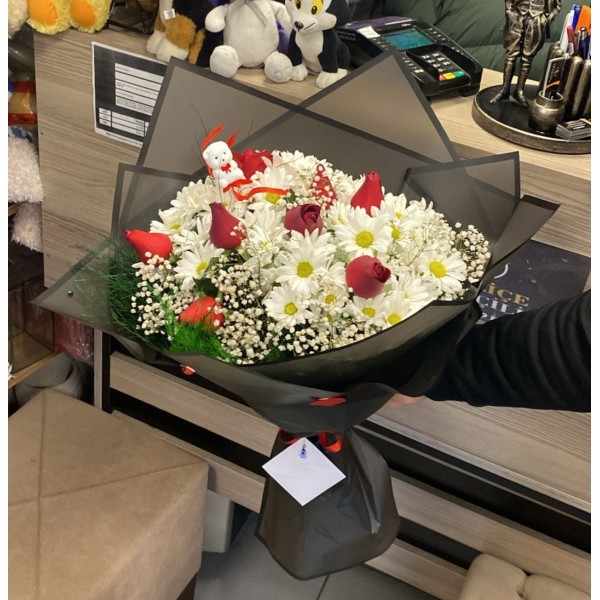Papatyalı Gül Buketi